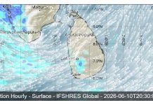 SRI LANKA WEATHER FORECAST FOR TODAY,10 JUNE 2026