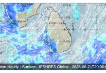 SRI LANKA WEATHER FORECAST FOR 21 JUNE 2026