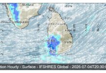 SRI LANKA WEATHER FORECAST FOR 04 JULY 2026