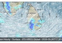 SRI LANKA WEATHER FORECAST FOR 26 SEPTEMBER 2026