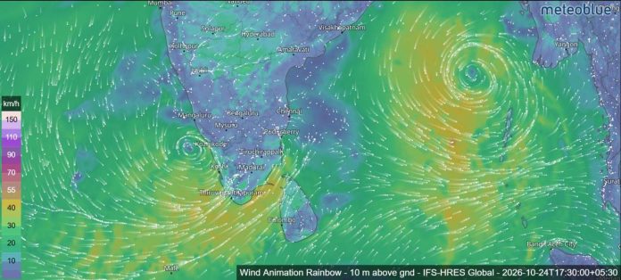 SRI LANKA WEATHER FORECAST FOR TODAY, 24 OCTOBER 2026