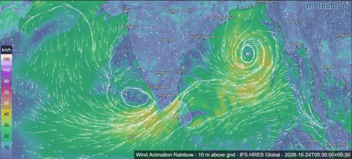 SRI LANKA WEATHER FORECAST FOR TOMORROW, 24 OCTOBER 2026