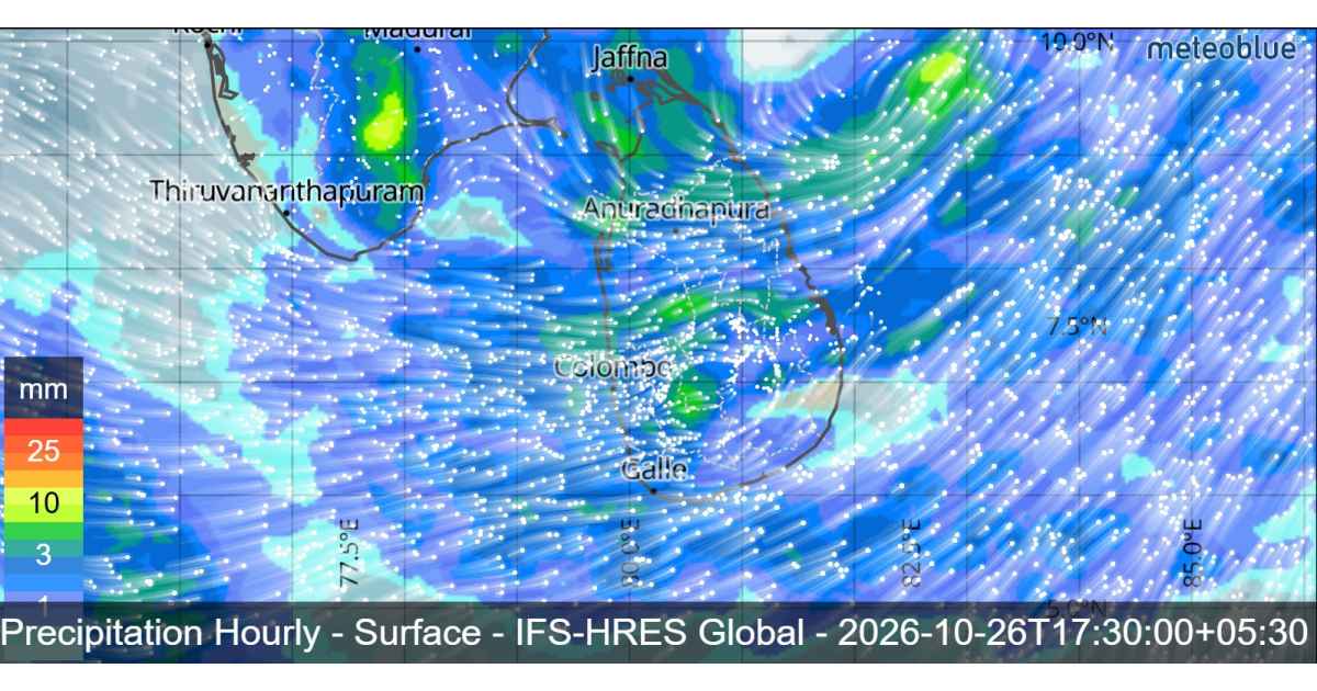 Octobe Rpatterns SRI LANKA WEATHER FORECAST FOR TOMORROW, 26 OCTOBER 2026 | Weather in ...