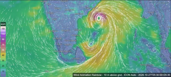 SRI LANKA WEATHER FORECAST FOR TOMORROW, 27 OCTOBER 2026